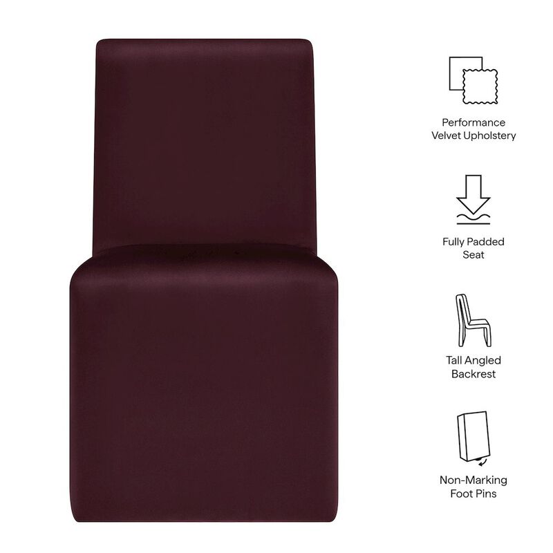 Emory Upholstered Performance Velvet Dining Side Chair image number 1