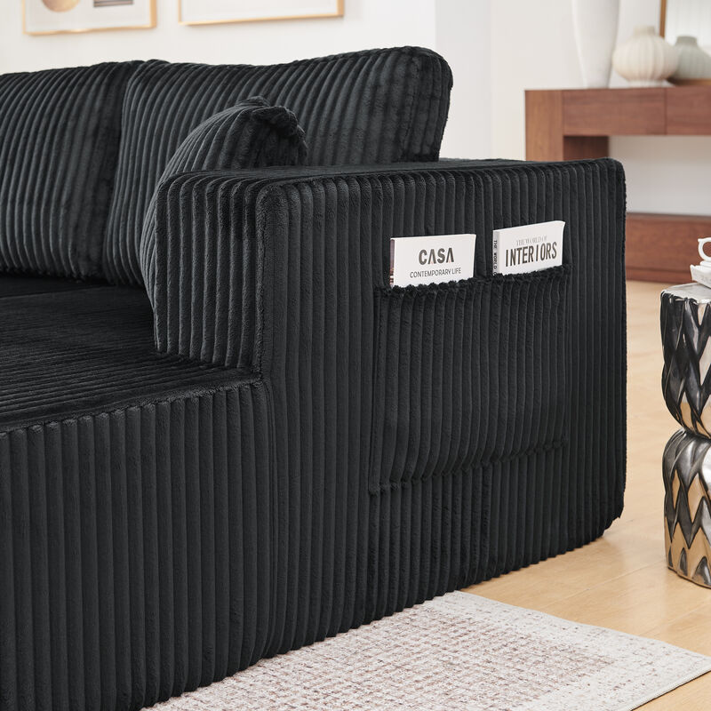 Sudvir 132" U-Shaped Modular Sectional Sofa image number 3