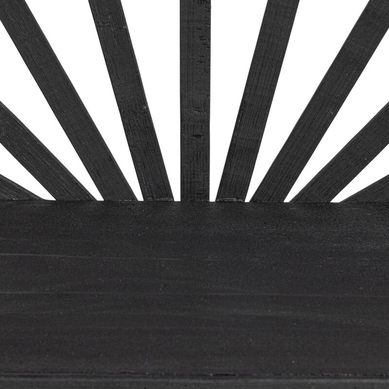 Arched Bamboo and Wood Wall Shelf, Black image number 6