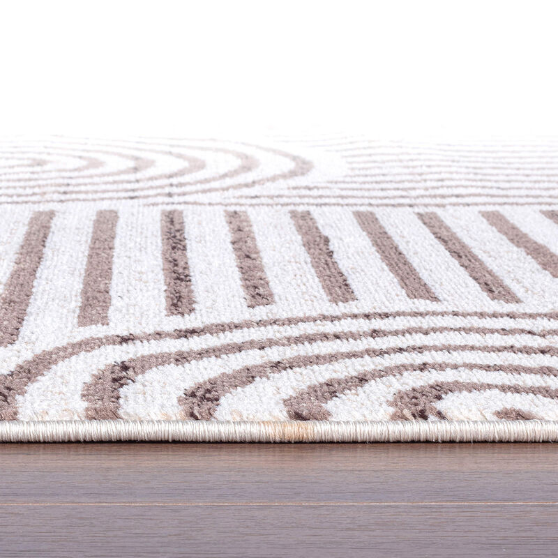 World Rug Gallery Bohemian Stipre Arch Design Area Rug:  Geometric,  Rectangle,  Low Pile,  Stain & Fade Resistant image number 2