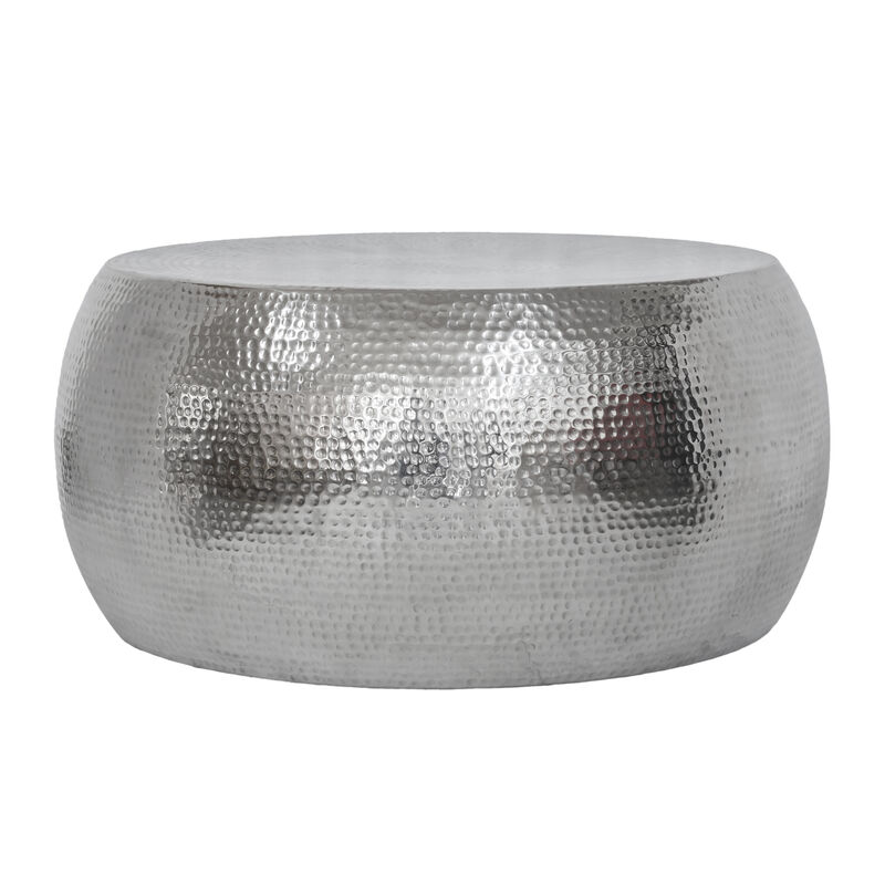 Pasargad Home Eclipse Hand-Forged Silver Metal Coffee Table image number 0