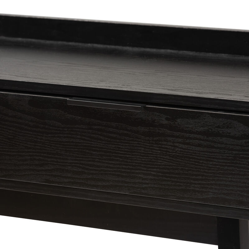 Baxton Studio Kalani Two-Tone Espresso Brown and Natural Finished 2-Drawer Console Table