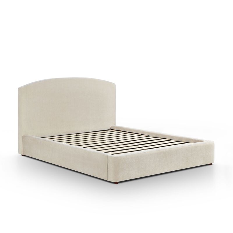 Leah Cream Performance Chenille Queen Bed image number 4