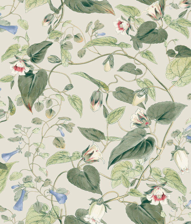 Moon Flower Light Taupe Wallpaper
