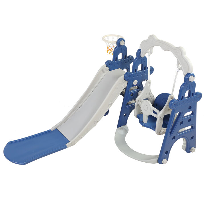 3-In-1 Toddler Extra-Long Slide and Swing Set
