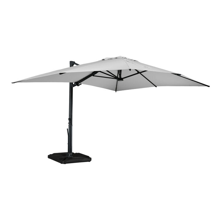 MONDAWE 13ft Square Solar LED Offset Cantilever Patio Umbrella for Outdoor Shade