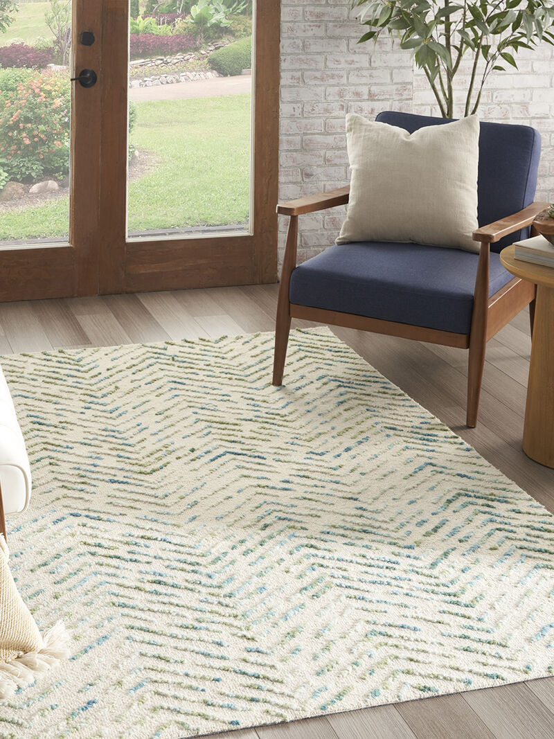 Colorado CLR02 Ivory/Green 5'3" x 7'3" Rug