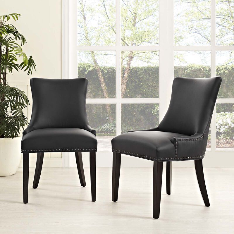 Marquis Dining Chair Faux Leather Set of 2 image number 4