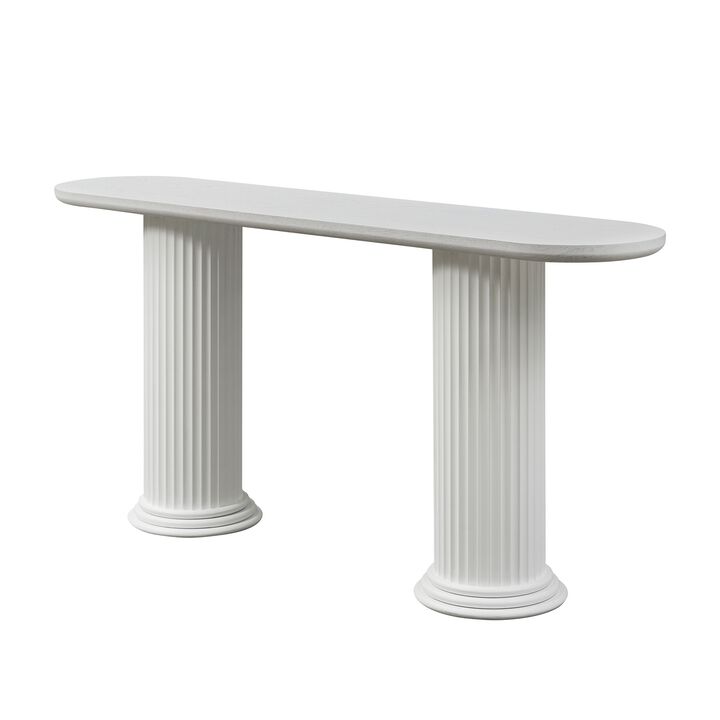 62.99 inch Modern Design Console Table with Roman-style Legs,MDF Entryway Table with Wood Venner for Living Room,Hallway