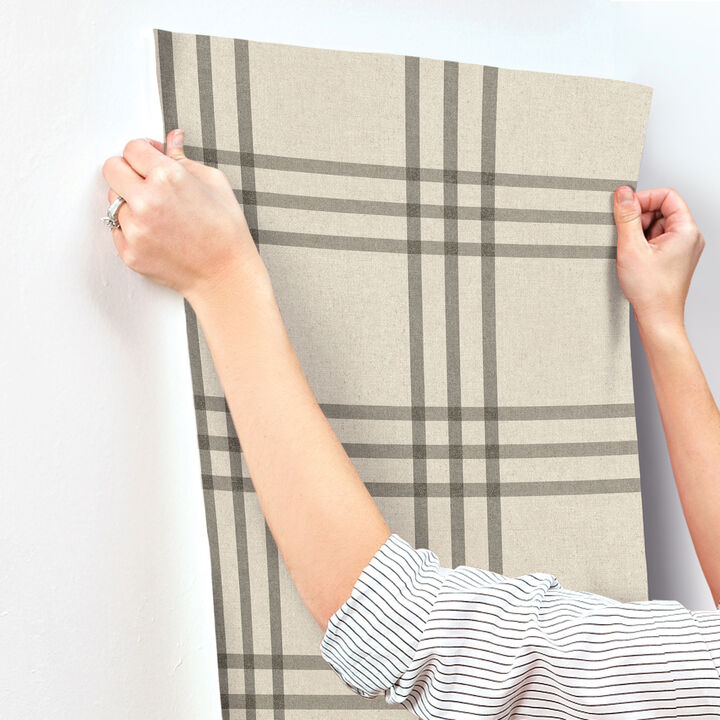 Fletcher Black Plaid Wallpaper