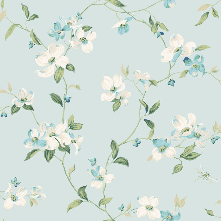 Dogwood Light Blue Wallpaper (Set of 2)