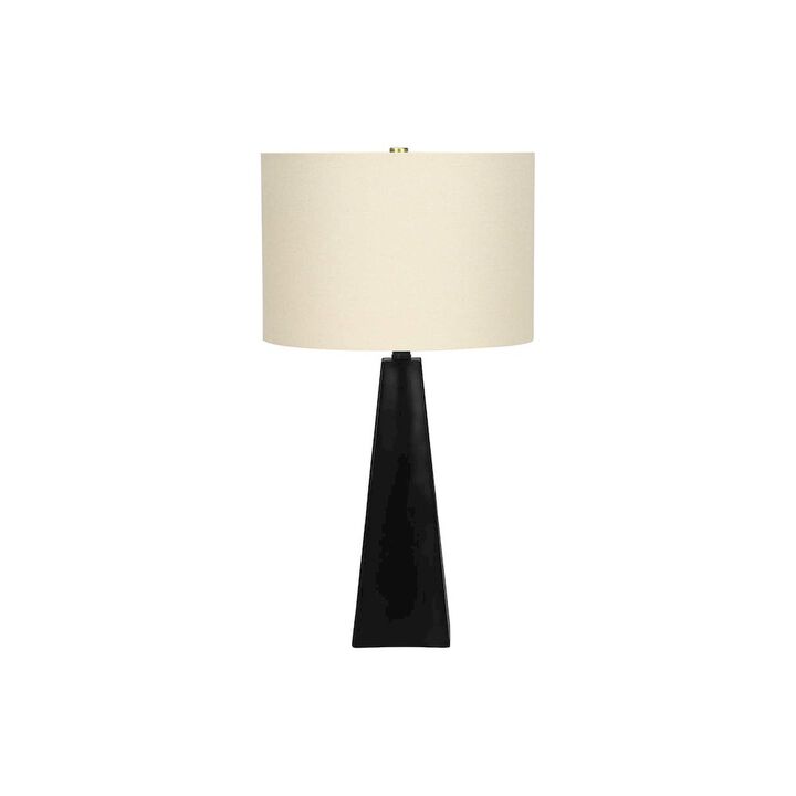 Lighting, 27"H, Table Lamp, Black Resin, Beige Shade, Modern