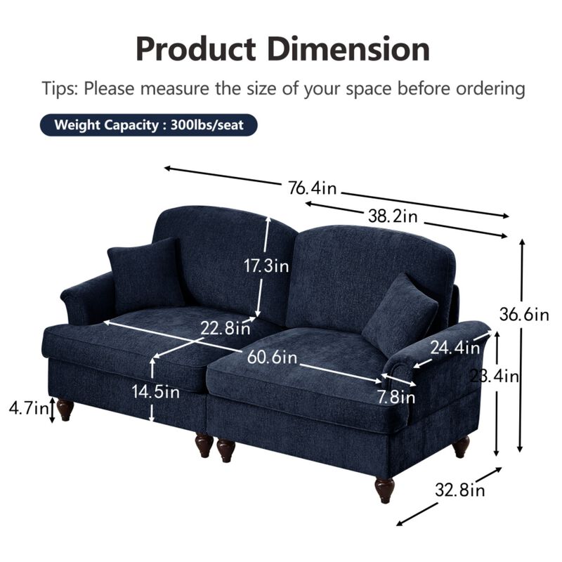 Niptar Mid-Century Modern Loveseat sofa image number 9