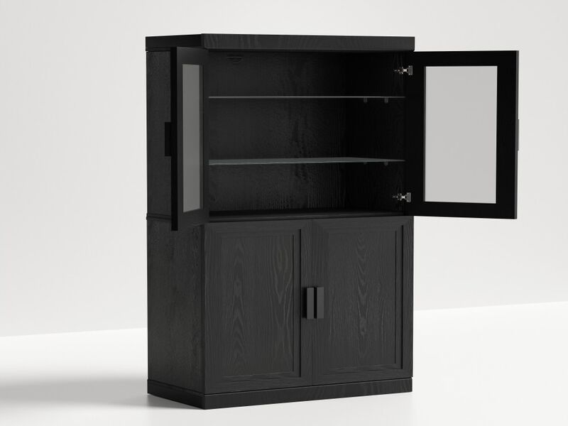 Modern Minimalist Wood Grain Decorative Storage Cabinet Combination Cabinet with 6-Story Shelves