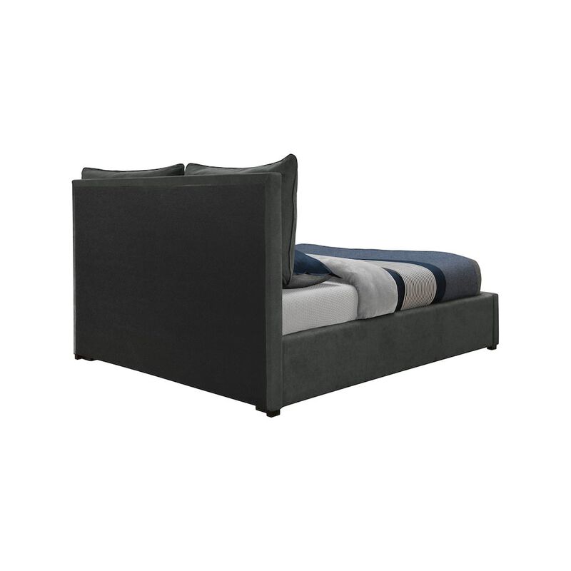 Meridian Furniture Misha Pepper Black Polyester Fabric King Bed
