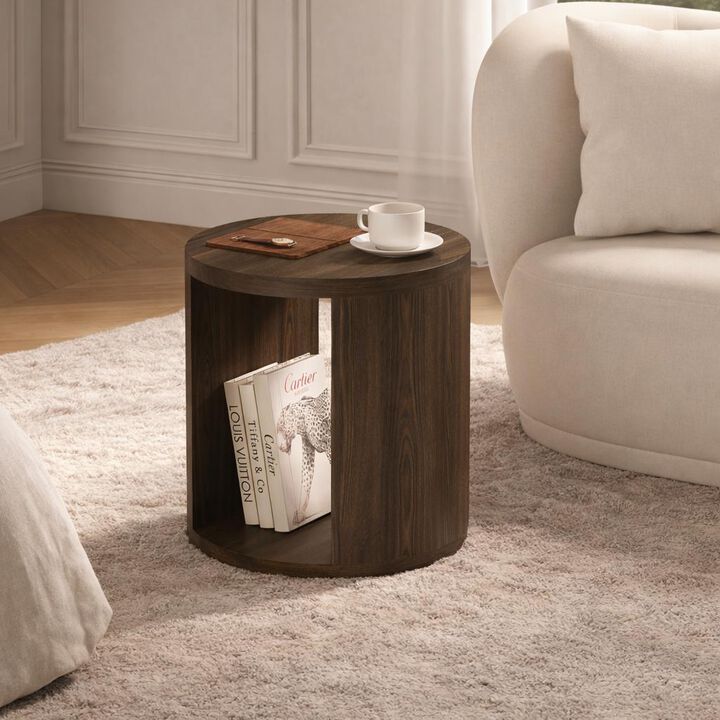 Alure Contemporary 20" End Table in Walnut