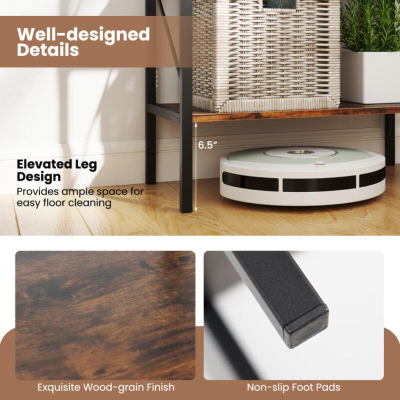 Hivvago 5-Tier Bookshelf with Open Shelves and Heavy Duty Metal Frame