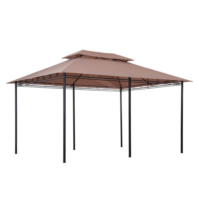 Hivvago 10' x 13' Patio Gazebo with Curtains and Vented Roof image number 6