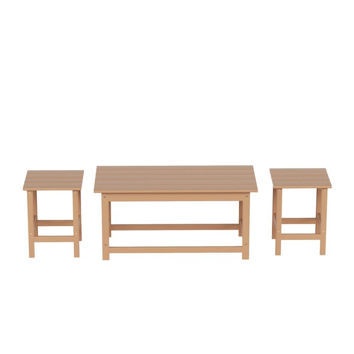 WestinTrends 3-Piece Outdoor Patio Adirondack Coffee and Side Table Set