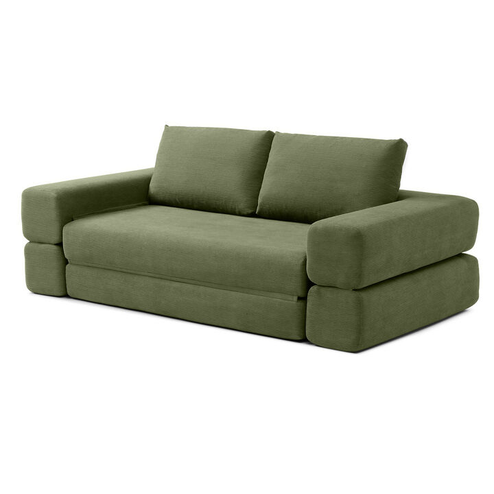 Merax Multi-Functional Folding Floor Sofa Bed with 3 Pillows