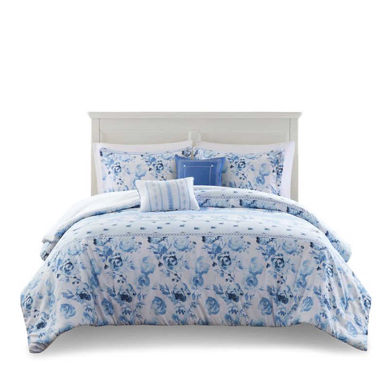 Gracie Mills Alejandra Floral Striped Comforter Set