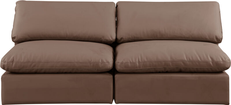 Meridian Furniture Comfy Brown Vegan Leather Modular Sofa image number 3