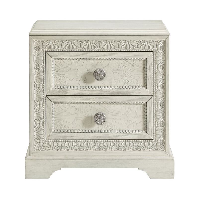 Romilly White Nightstand image number 0