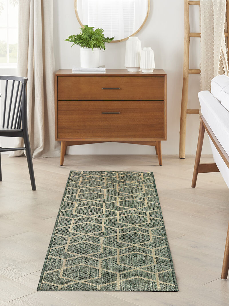 Horizon Indoor/Outdoor HOZ01 Green 2' x 6' Rug