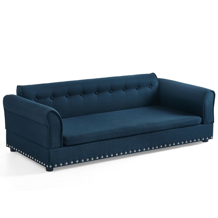 55 Inch Dog Sofa for Medium&Large Dogs, Modern Elevated Dog Sofa Bed with Armrests, Backrest