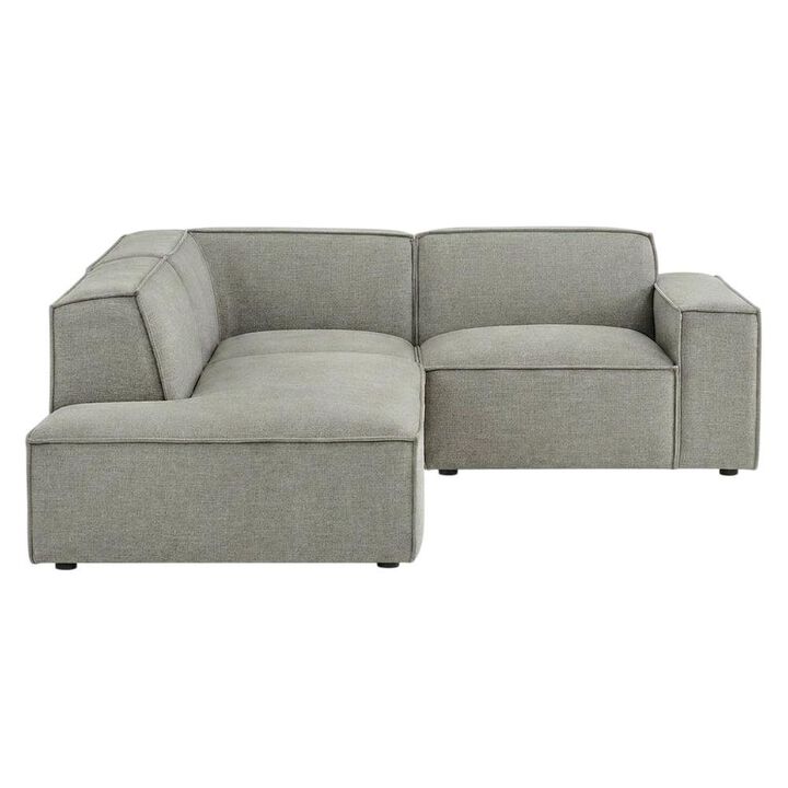 Performance Fabric Modular L-Shaped Sectional Sofa for Living Room, Pewter