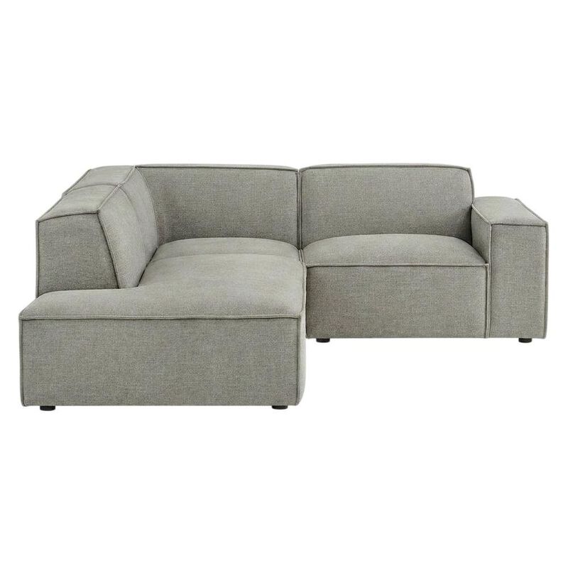 Performance Fabric Modular L-Shaped Sectional Sofa for Living Room, Pewter image number 1