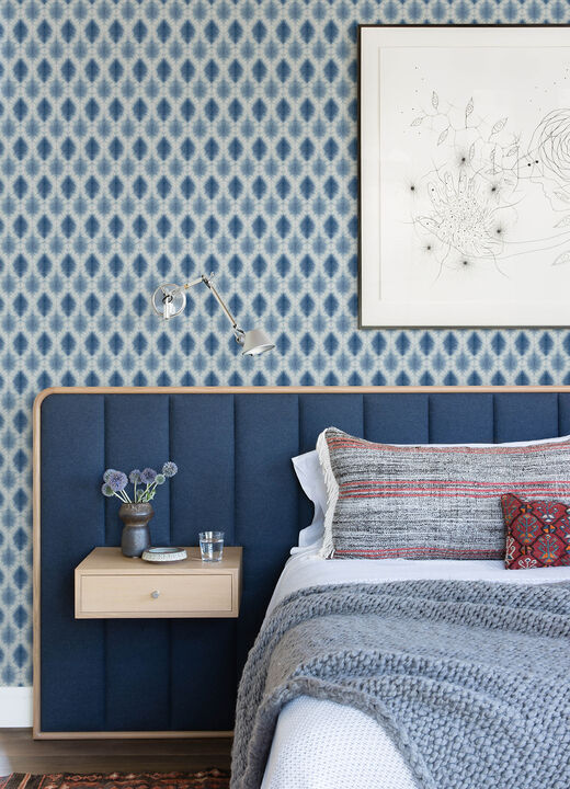 Mombi Navy Diamond Shibori Wallpaper (Set of 2)