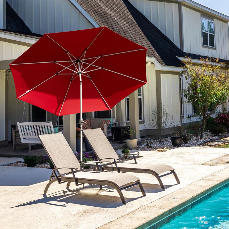MONDAWE 10 FT Patio Umbrella, Outdoor Table Umbrella with Push Button Tilt and Crank, UV Protection Waterproof Market Sun Umbrella with 8 Sturdy Ribs for Garden, Deck, Backyard, Pool