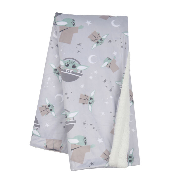 Lambs & Ivy Star Wars Cozy Friends Baby Yoda/Grogu Fleece Baby Blanket