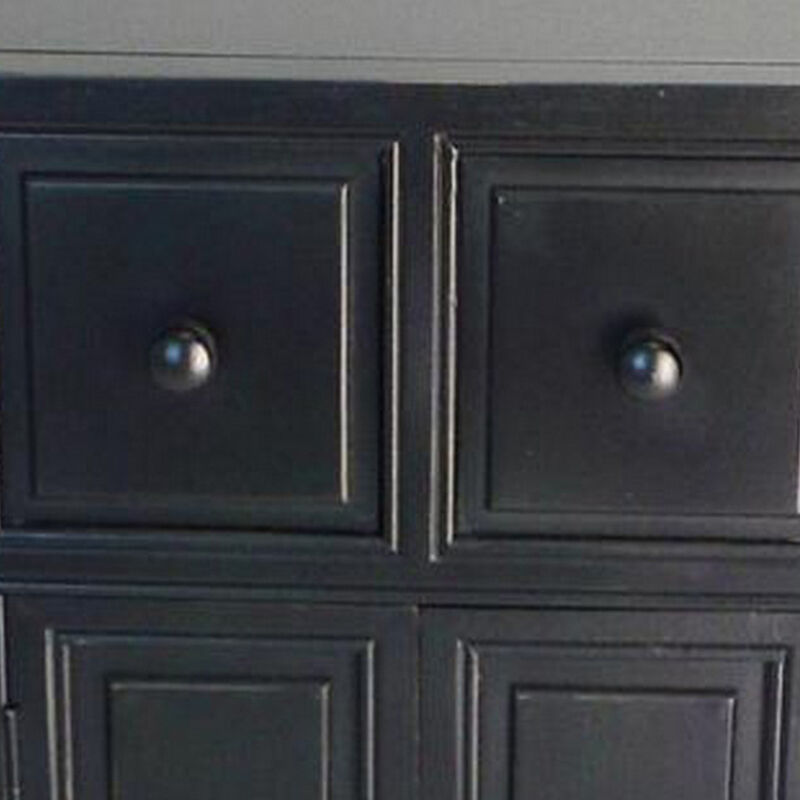 30 Inch Wooden 2 Door Corner Cabinet with 2 Drawers, Black - Benzara