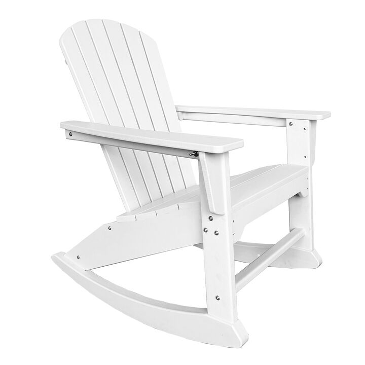 ResinTEAK Pacific Outdoor Adirondack Rocking Chair For Fire Pits, Patio, Porch, and Deck