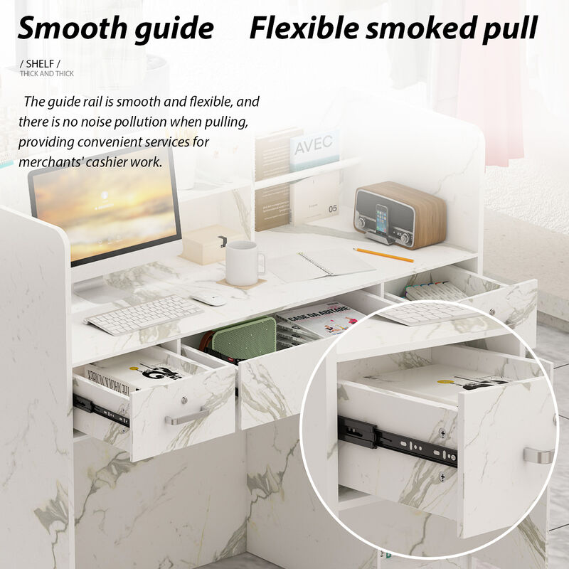 47.3 in. Rectangle Gray Wooden Console Table with 3-Drawers, Cabinet and Shelves Side Table for Entryway Hallway
