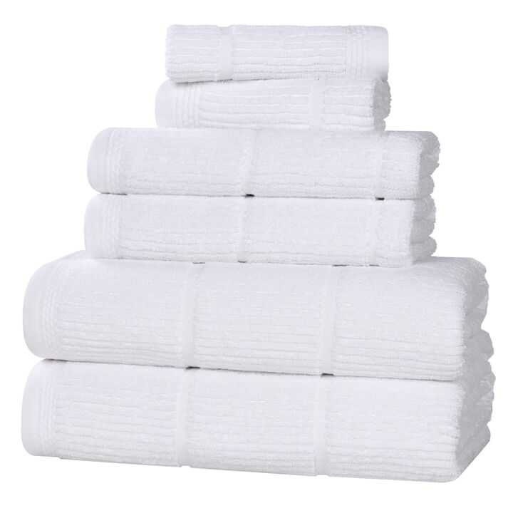 Solid Ribbed Viscose Cotton Blend Towel Set for Everyday Use
