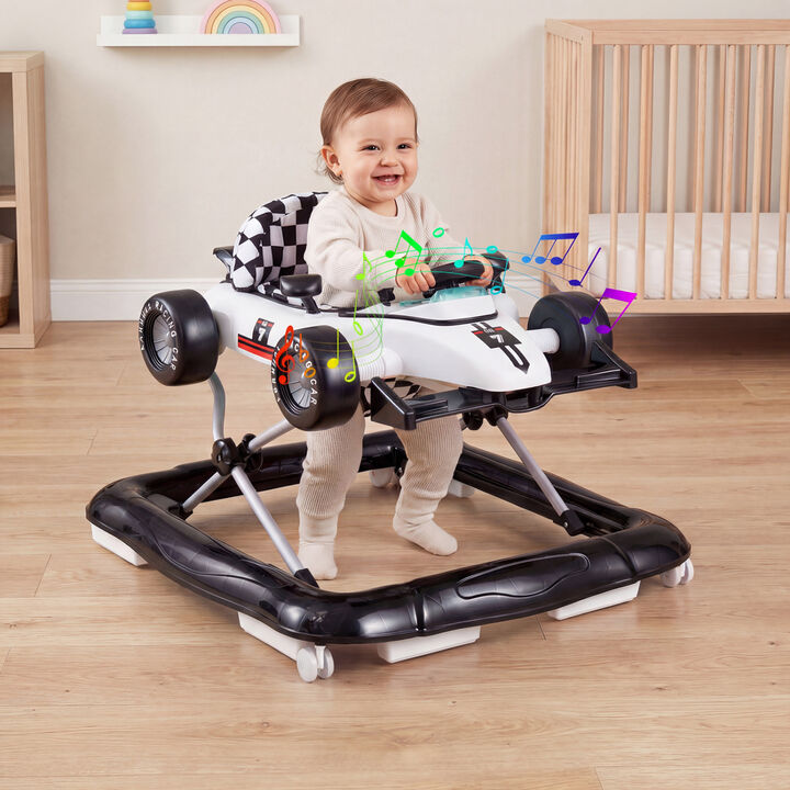 4-in-1 Adjustable Baby Walker with Activity Center and Music Box
