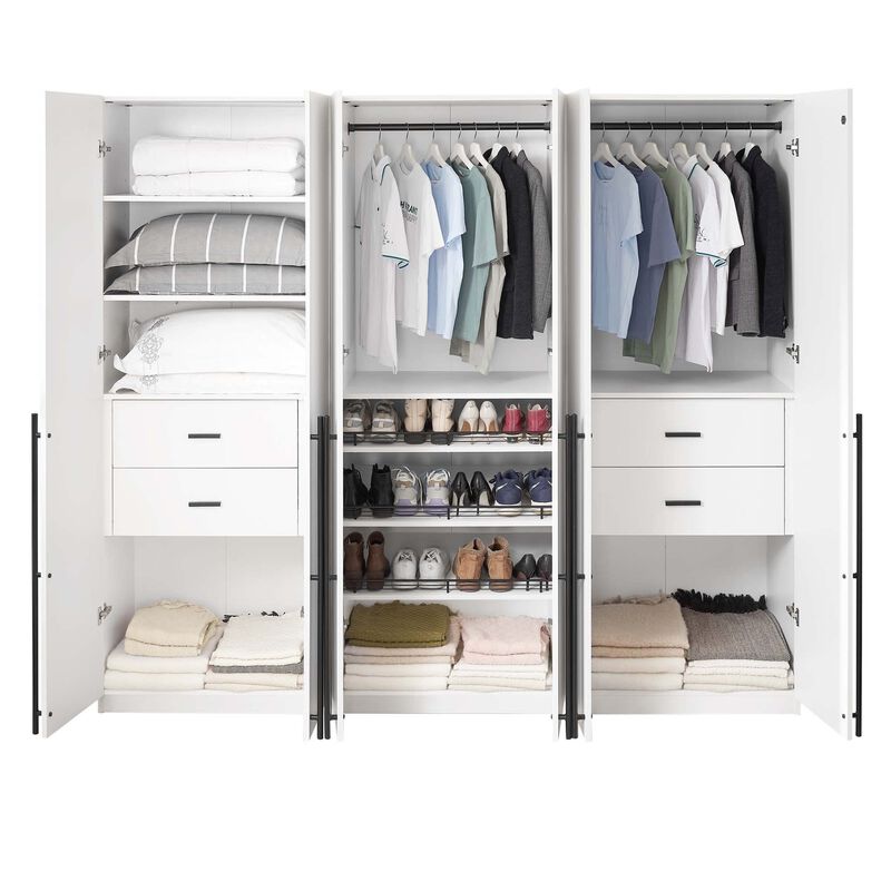 Lee Module Wardrobe in White (Set of 3)