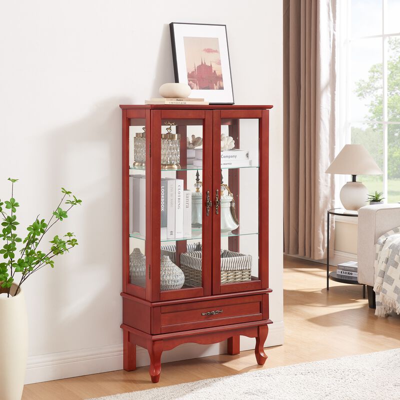 Cistu Lighted Glass Curio Display Cabinet image number 2