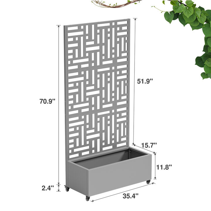 71*35.5 Metal Planter Box with Trellis