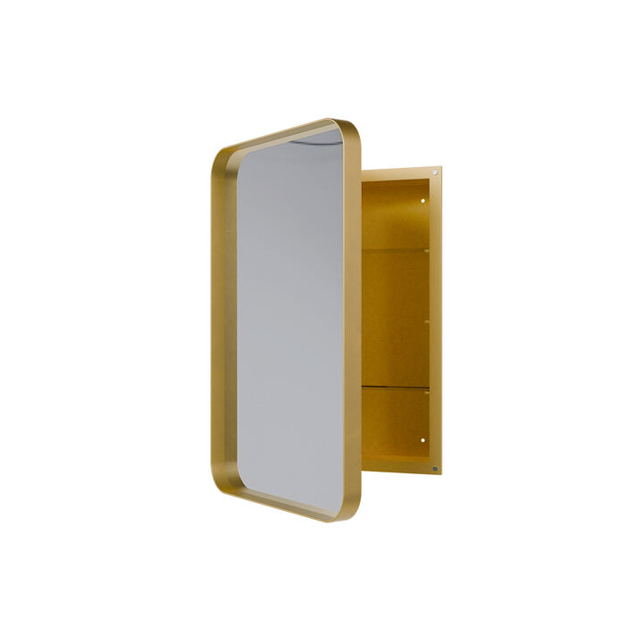 ELEMENT ACE Recessed Metal Framed Medicine Cabinet with Adjustable Shelves and Mirror