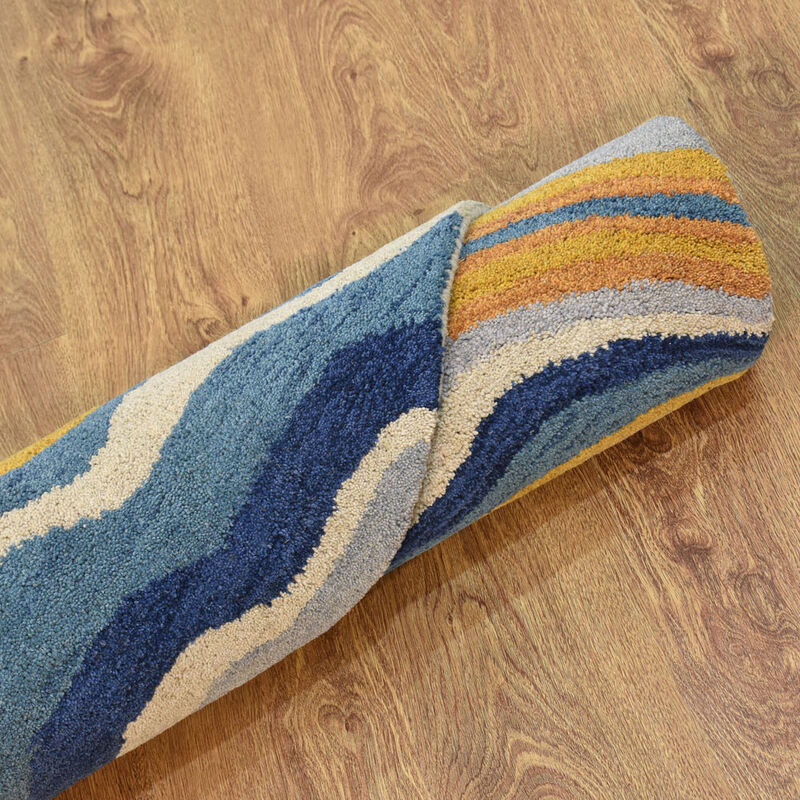 RUGSOTIC CARPETS HAND TUFTED WOOL ECO-FRIENDLY AREA RUGS  - Abstract Modern Design, High Pile Thick Handmade Area Rugs for Living Room, Bed Room (K00S17) image number 7