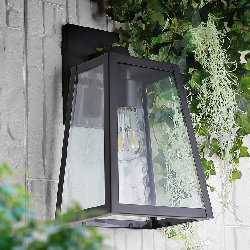 Pasadena Iron/Glass Modern Industrial Angled LED Outdoor Sconce