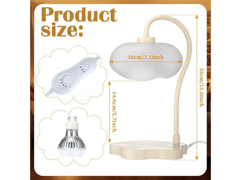 Cloud Candle Warmer Lamp Dimmable Timer Adjustable Wax Melt Light Decor image number 2