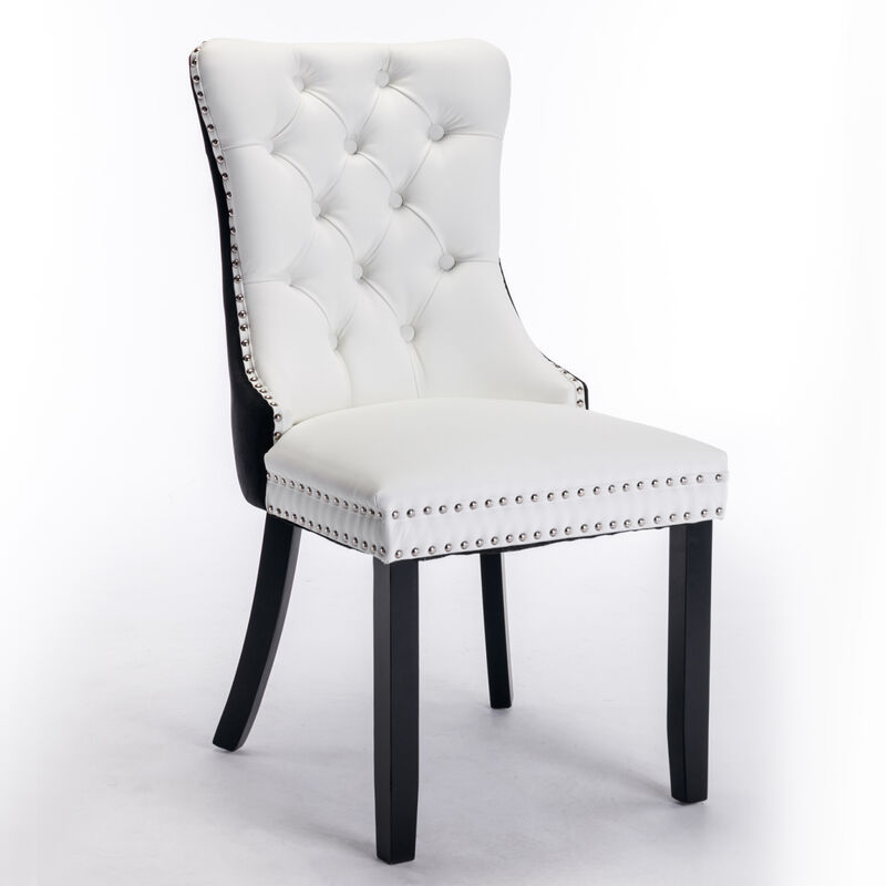 Streamdale Contemporary PU & Velvet Dining Chair Set image number 0