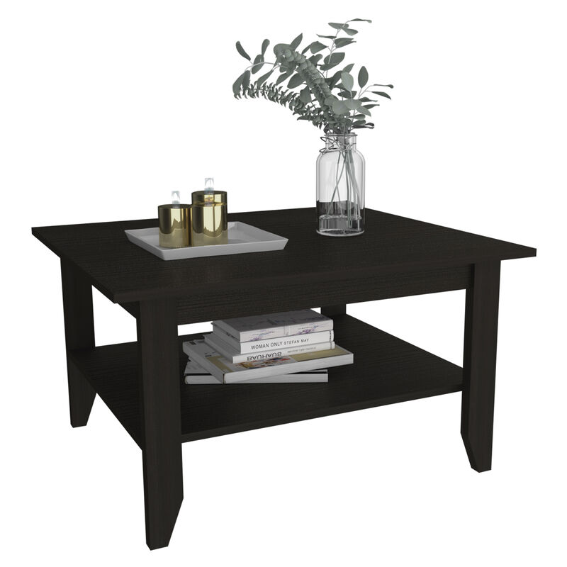 DEPOT E-SHOP Sahara Coffee Table, Four Legs, One Shelf, Black