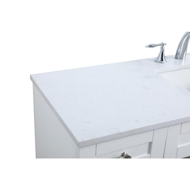 Elegant Kitchen and Bath 54 Inch ADA Compliant Bathroom Vanity In White