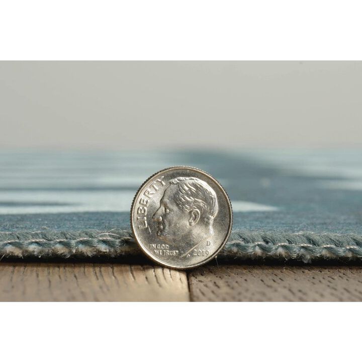 Linon Outdoor Washable Doral Aqua & Green, Rug